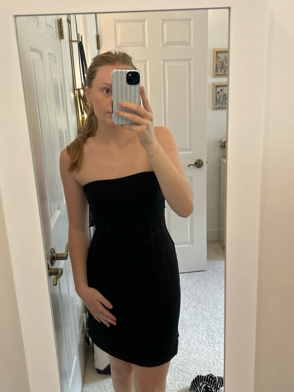 Cache Black Strapless Swim Coverup Dress